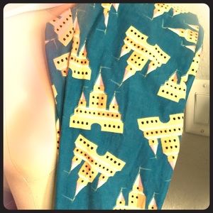 Lularoe Disney Blue Castle Leggings